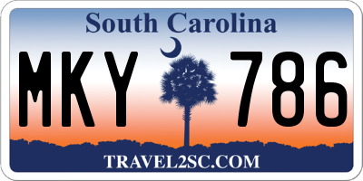 SC license plate MKY786