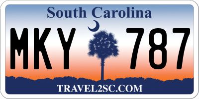 SC license plate MKY787