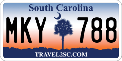 SC license plate MKY788