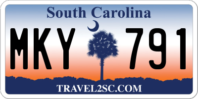 SC license plate MKY791