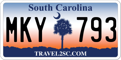 SC license plate MKY793