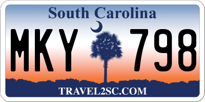 SC license plate MKY798