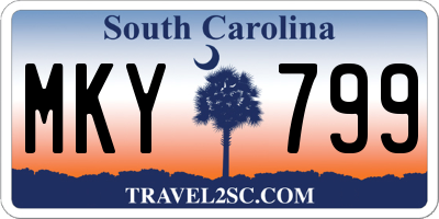 SC license plate MKY799