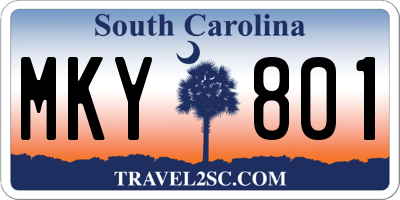 SC license plate MKY801