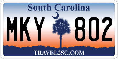 SC license plate MKY802