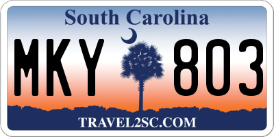 SC license plate MKY803
