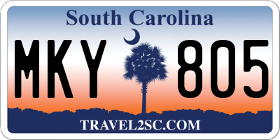 SC license plate MKY805