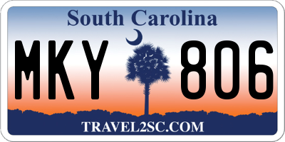 SC license plate MKY806