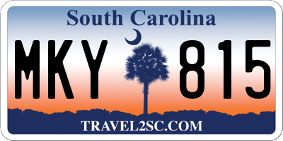 SC license plate MKY815