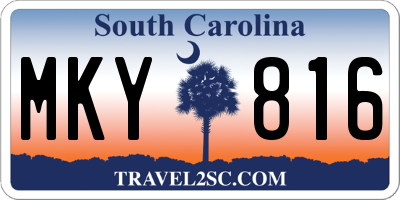 SC license plate MKY816