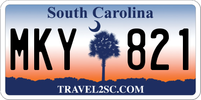 SC license plate MKY821