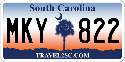 SC license plate MKY822
