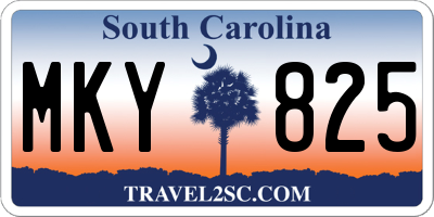 SC license plate MKY825