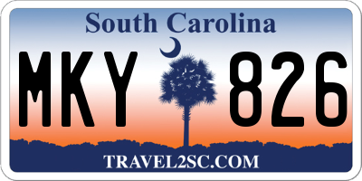 SC license plate MKY826