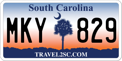 SC license plate MKY829
