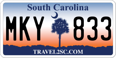 SC license plate MKY833