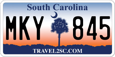 SC license plate MKY845
