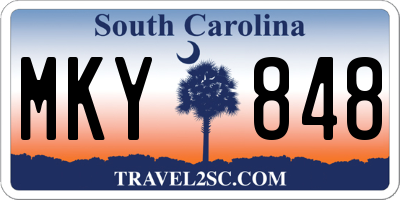 SC license plate MKY848