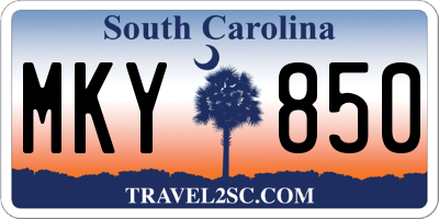 SC license plate MKY850