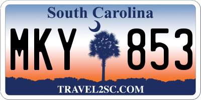 SC license plate MKY853