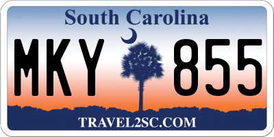 SC license plate MKY855