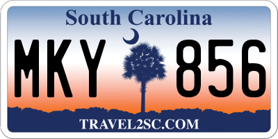 SC license plate MKY856