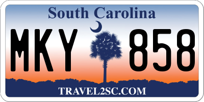 SC license plate MKY858