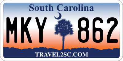 SC license plate MKY862