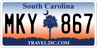 SC license plate MKY867