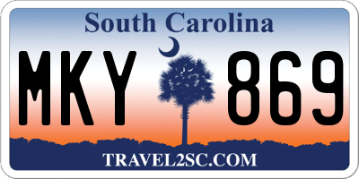 SC license plate MKY869
