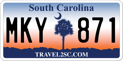SC license plate MKY871