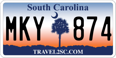 SC license plate MKY874