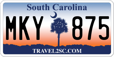 SC license plate MKY875
