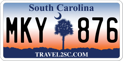 SC license plate MKY876