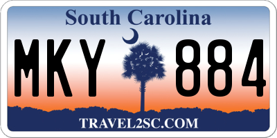 SC license plate MKY884