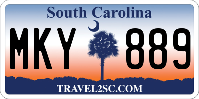 SC license plate MKY889