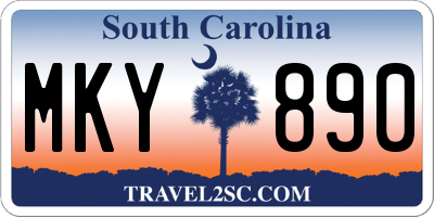 SC license plate MKY890