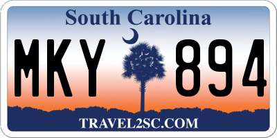 SC license plate MKY894
