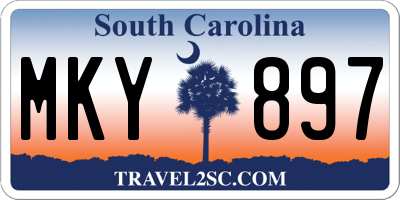 SC license plate MKY897