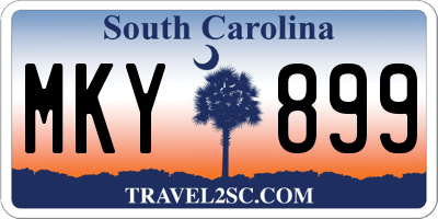 SC license plate MKY899