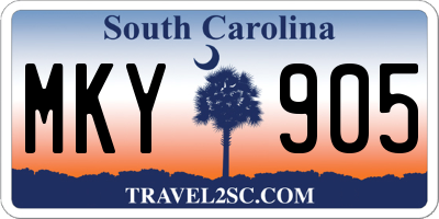 SC license plate MKY905