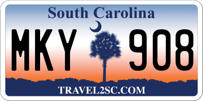 SC license plate MKY908