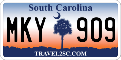 SC license plate MKY909