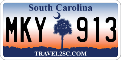 SC license plate MKY913