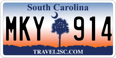 SC license plate MKY914