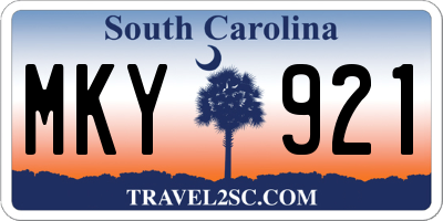 SC license plate MKY921