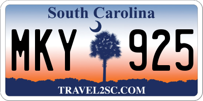 SC license plate MKY925