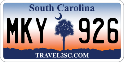 SC license plate MKY926