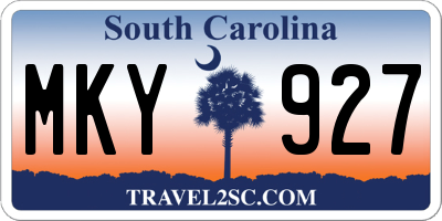 SC license plate MKY927