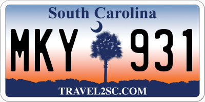 SC license plate MKY931